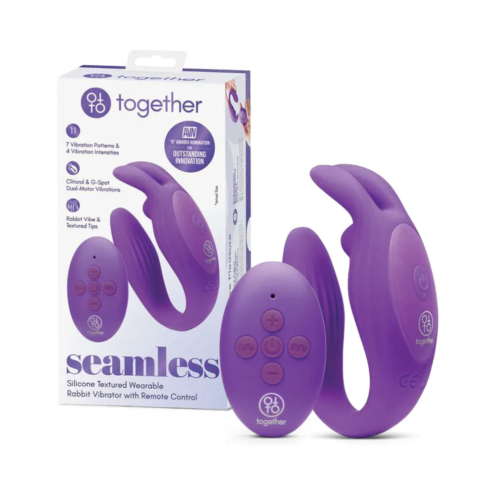 Together Seamless Silicone Textured Wearable Rabbit Vibrator with Remote Control