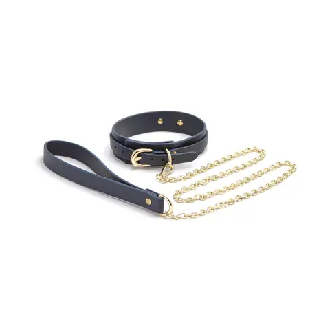 Bondage Couture Collar & Leash in Blue