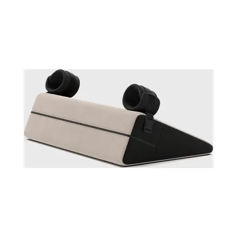 Liberator Black Label Wedge 24 in. Sex Position Pillow with Cuffs Décor Velvet Blue in Black