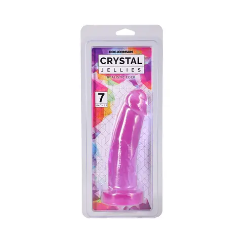 Crystal Jellies Realistic Cock 7 in. in Purple