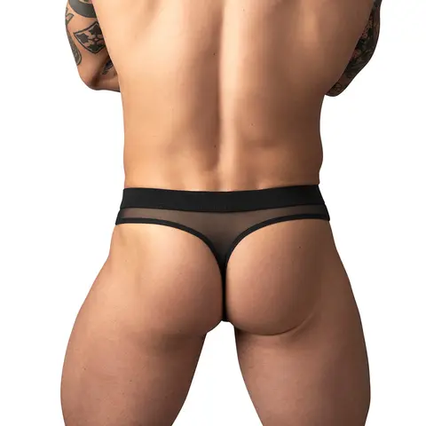 Male Power Mesh 2.0 Bong Thong Black L/XL