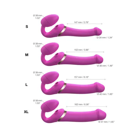 Strap-On-Me Rechargeable Remote-Controlled Multi Orgasm Bendable Strapless Strap-On Night Blue Small