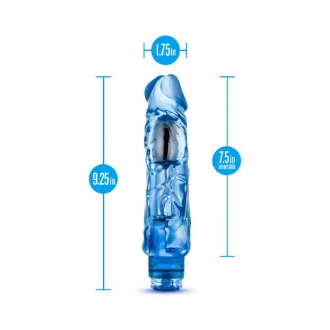 Naturally Yours Wild Ride Realistic 9 in. Vibrating Dildo in Blue