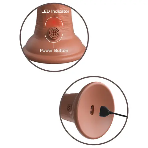 King Cock Elite 6 in. Vibrating Realistic Dildo With Suction Cup in Tan