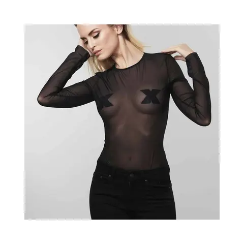 Bijoux Indiscrets Flash Reusable Glitter Pasties Cross Black