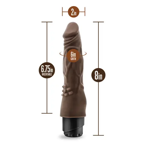 Dr. Skin Cock Vibe 4 Realistic 8 in. Vibrating Dildo in Brown