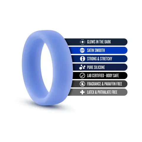Performance Silicone Glo Cock Ring Blue Glow