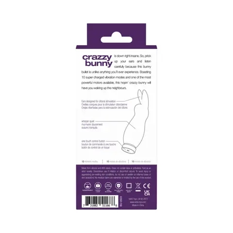 VeDO Crazzy Bunny Rechargeable Mini Vibe - Deep Purple