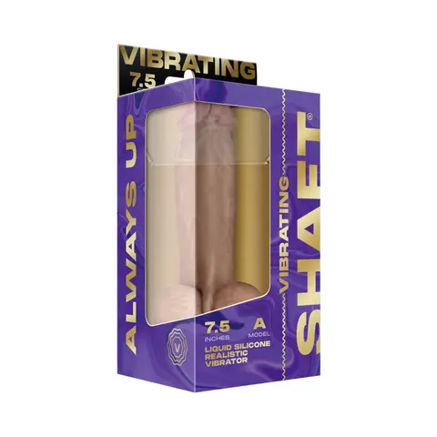 Shaft Vibrating Model A: 7.5 in. Dual Density Silicone Dildo Pine