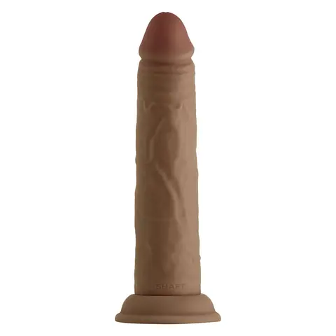 Shaft Model J: 8.5 in. Dual Density Silicone Dildo Oak