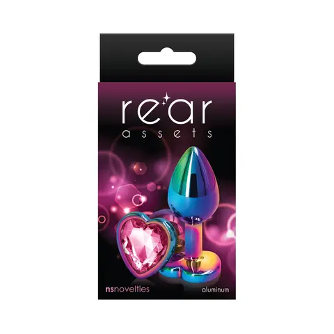 Rear Assets Metal Heart Plug Small in Multicolor/Pink