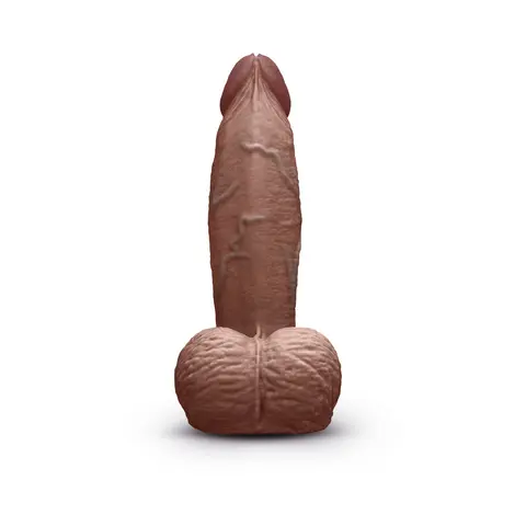 b-Vibe Slipskin Realistic Silicone Dildo 6 in. Girthy in Brown