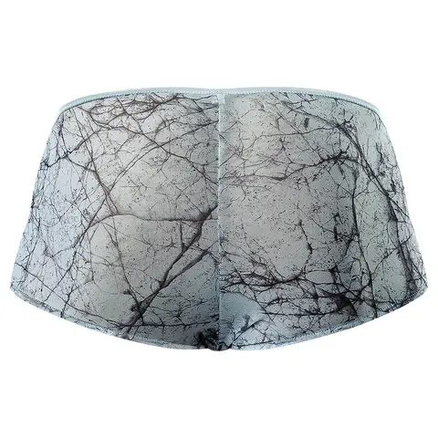 Male Power Marble Mesh Micro Mini Short Silver Blue S
