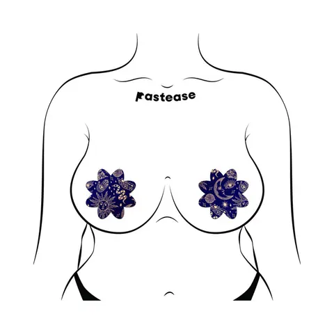 Pastease Midnight Celestial Sun & Moon Petal Breast Pasties