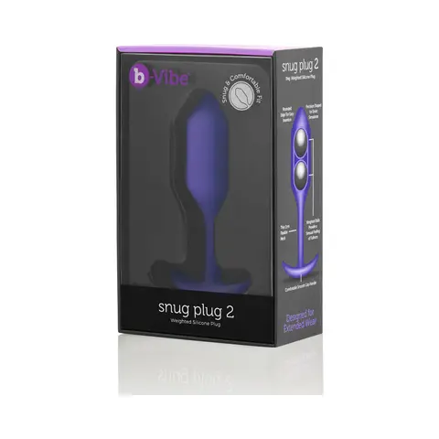 b-Vibe Snug Plug 2 Weighted Silicone Anal Plug in Purple