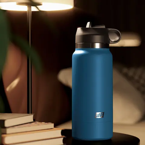 PDX Plus Fuck Flask Private Pleaser Discreet Stroker Blue Bottle Light