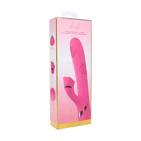 VIVE Fiore Rechargeable G-Spot Air Wave and Tapping Flared Clit Stimulator in Pink