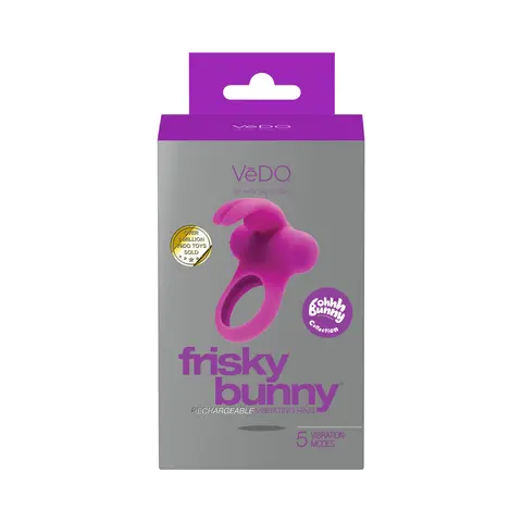 VeDO Frisky Bunny Rechargeable Vibrating Ring - Perfectly Purple