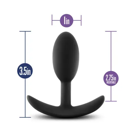 Luxe Wearable Vibra Slim Plug Small in Black