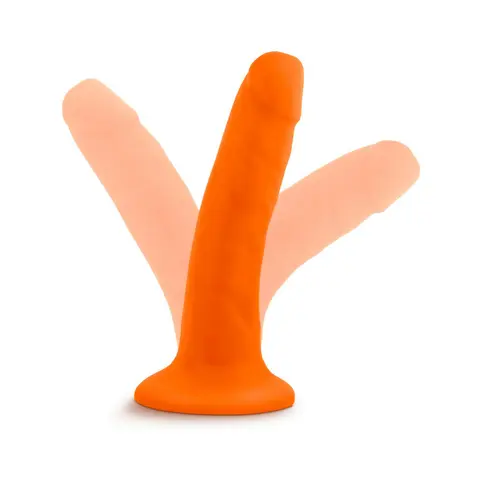 Neo 6 in. Dual Density Dildo Neon in Orange