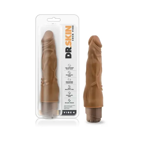 Dr. Skin Cock Vibe 4 Realistic 8 in. Vibrating Dildo in Tan