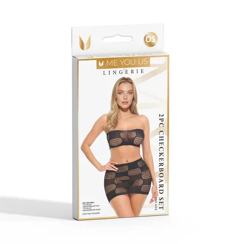 Me You Us Checkerboard 2-Piece Set Black O/S