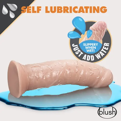Dr. Skin Glide Realistic 8 in. Self-Lubricating Dildo in Beige