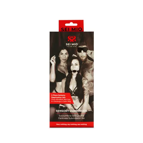 SEI MIO Sensory Surrender Blindfold, Gag and Earplug Kit