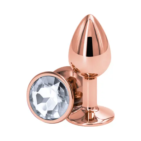 Rear Assets Rose Gold Anal Plug Small in Clear