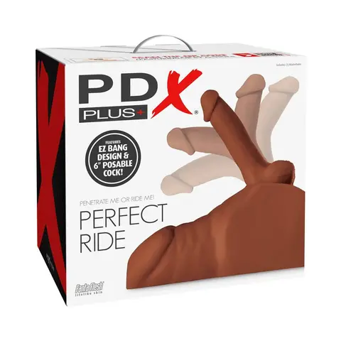 PDX Plus Perfect Ride Anal Masturbator With 6 in. Posable Dildo in Brown