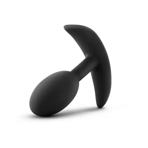 Anal Adventures Platinum Silicone Weighted Vibra Slim Plug Small Black