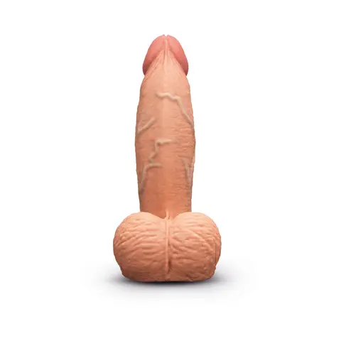 b-Vibe Slipskin Realistic Silicone Dildo 6 in. Girthy in Mocha