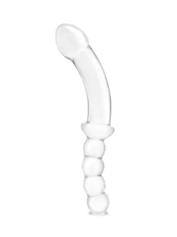 12.5” girthy double-sided dong with anal bead grip handle