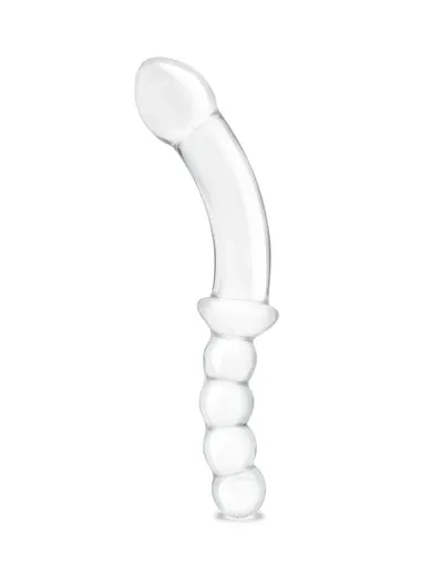 12.5” girthy double-sided dong with anal bead grip handle