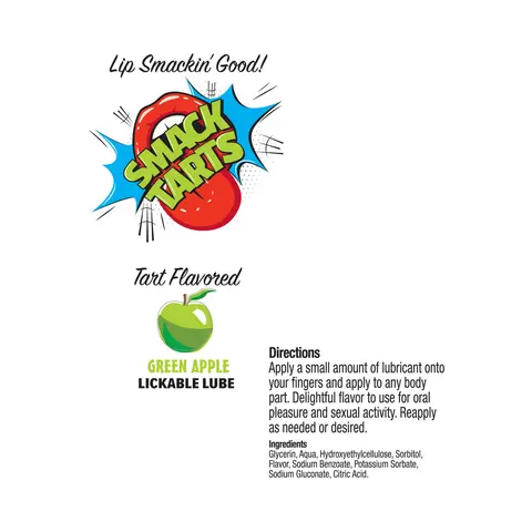 Smack Tarts Lickable Lube Sour Green Apple 2 oz.