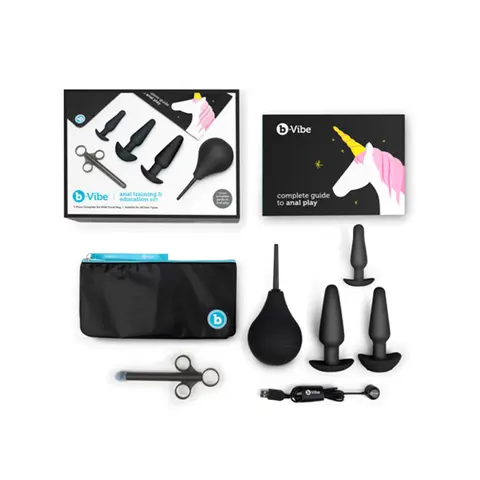 b-Vibe 7-Piece Anal Training & Education Set in Black