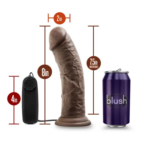 Dr. Skin Dr. Joe Realistic 8 in. Vibrating Dildo in Brown
