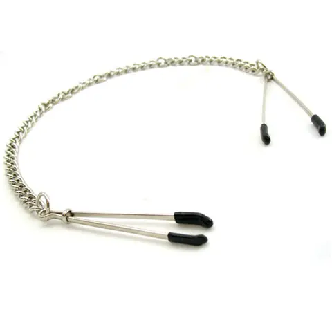 H2H Nipple Clamps Tweezer With Chain in Chrome