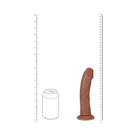 RealRock 8 in. Vibrating Cock Regular Curved in Tan
