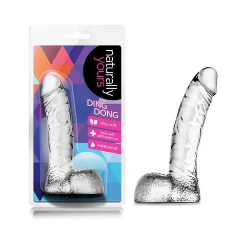 Naturally Yours Ding Dong Realistic 5.5 in. Dildo with Balls in Clear
