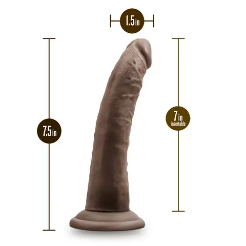 Dr. Skin Plus Realistic 7 in. Triple Density Posable Dildo in Brown