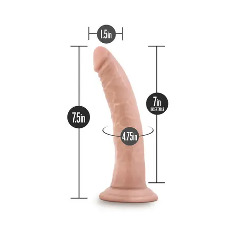 Dr. Skin Glide Realistic 7.5 in. Self-Lubricating Dildo in Beige