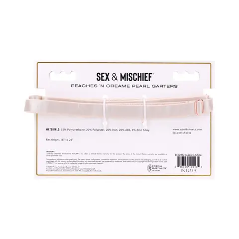 Sportsheets Sex & Mischief Peaches 'n CreaMe Pearl Garters
