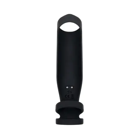 Gender X Rocketeer Rechargeable Triple-Ring Vibrating Silicone Penis Sheath Black