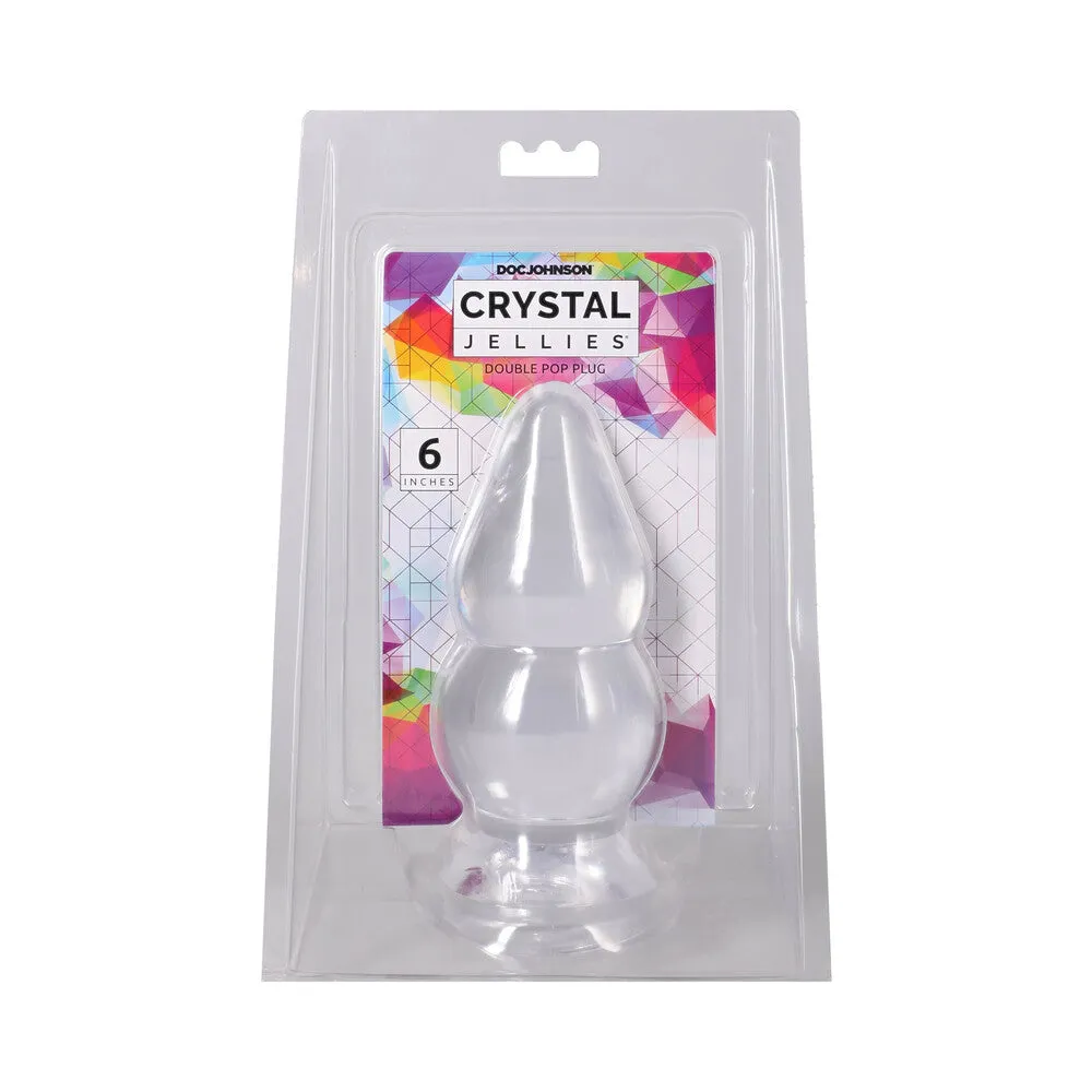Crystal Jellies Double Pop Plug 6 in. in Clear