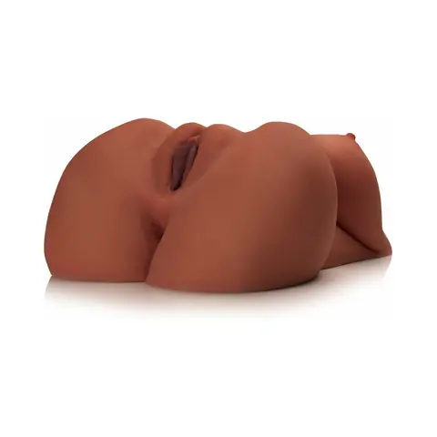 PDX Plus EZ Bang Torso Dual Entry Masturbator in Brown