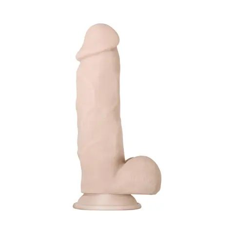Evolved Real Supple Girthy Poseable 8.5 in. Realistic Dildo With Balls in Beige