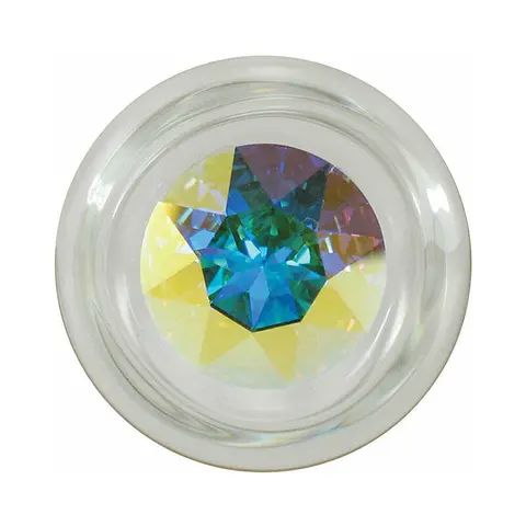 Crystal Delights Small Clear Plug with Gem Aurora Borealis