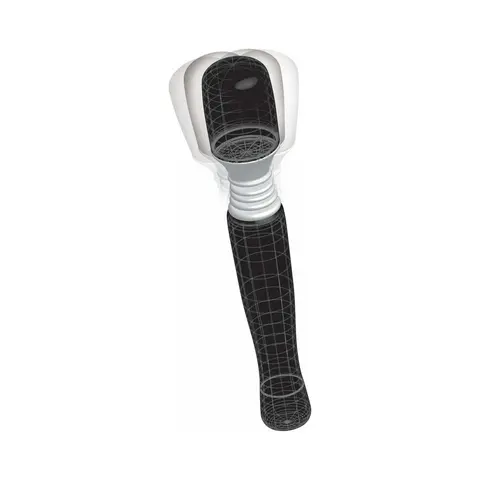 Mini Wanachi Waterproof Massager Flexible Silicone Wand Vibrator in Black