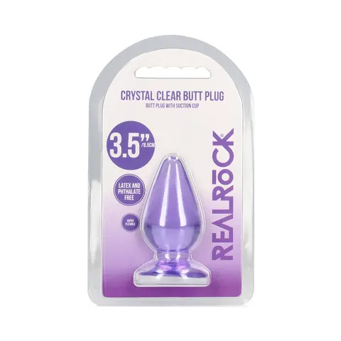 RealRock Crystal Clear 3.5 in. Anal Plug in Purple